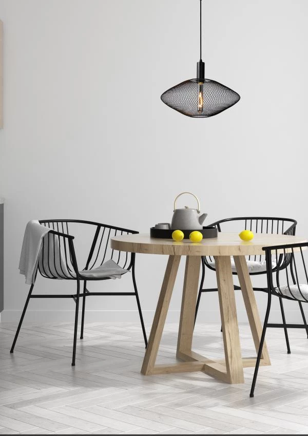 Lucide MESH - Pendant light - Ø 45 cm - 1xE27 - Black - ambiance 3